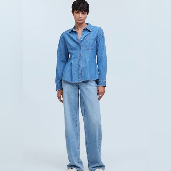 MADEWELL Denim Darted Button-Up Shirt - Picture 2 of 11
